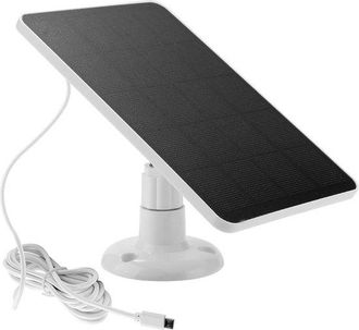 No Brand Panel Solar Para C&aacute;mara De Exterior - Interfaz Usb-c - Cable De 3 Metros - Blanco