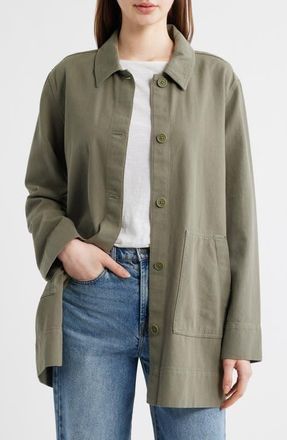 Eileen Fisher Organic Cotton Chore Jacket in Bay Leaf at Nordstrom, Size Xx-Small