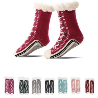 Generic Slipper Socks Ultra-Thick Cute Slipper Home Socks Non-Slip Indoor Winter Warm Home Socks for Women Men, Cozy Soft Thermal House Socks with Grippers 23