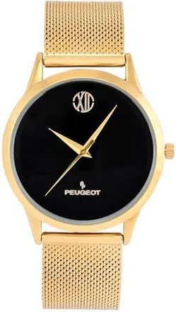 Peugeot Minimalist Wafer Slim Round Watch- 40MM in Mesh Black at Nordstrom