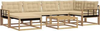 vidaXL Conjunto De Sof&aacute;s De Exterior 7 Uds. Y Beige Vidaxl