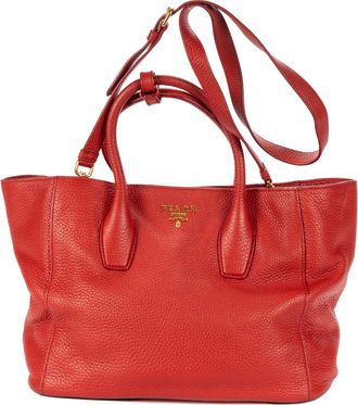 Prada Pre-owned Womens Open Tote Shoulder Bag - Red - One Size