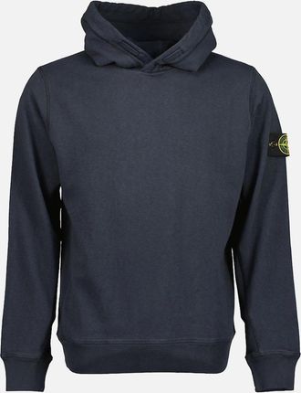 Stone Island Mens Malfile Fleece Old Effect Hoodie - Black - Size: 38