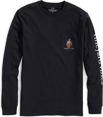 Vineyard Vines Headless Horseman Long Sleeve T-Shirt in Jet Black at Nordstrom, Size Large