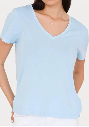 Dear John Denim Madi V-Neck Jersey Short Sleeve Tee In Glacier Blue