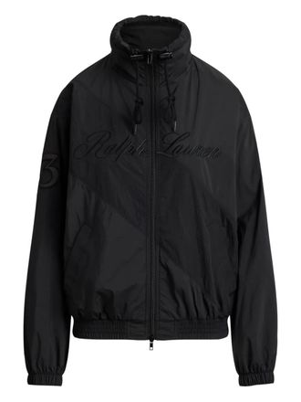 Polo Ralph Lauren embroidered-logo panelled jacket - women - Polyester/Recycled Nylon - M - Black