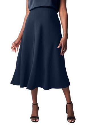 Jessica London Bi-Stretch Swing Skirt in Navy at Nordstrom, Size 20