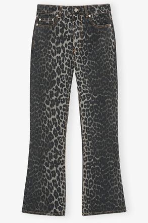 Ganni Blue Grey Leopard Betzy Jeans - Size 24 Organic Cotton