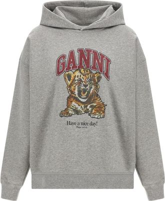 Ganni Grey Grey Tiger hoodie