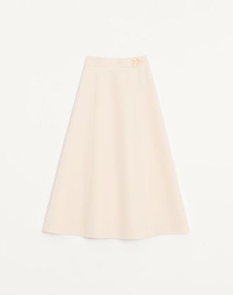 Valentino Gonna Midi In Crepe Couture Donna VANIGLIA 36