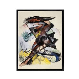 Artery8 Caliban Figurine for The Tempest Marc Vintage Framed Canvas Wall Art | Size: W24 x H32