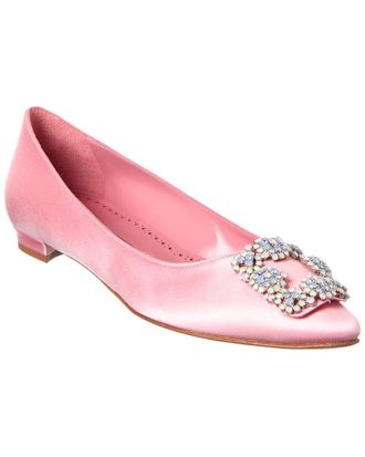 Manolo Blahnik Hangisi Satin Flat