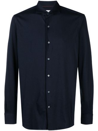 Loro Piana spread-collar long-sleeve shirt - Blue