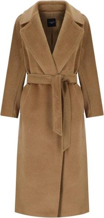 Max Mara Tempera Belted Coat - Dames - Jas met riem - Bruin - XS - Wol - Jassen