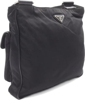 Prada Borsa a spalla con logo anni 2000 - Nero