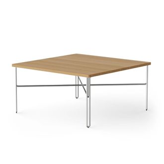 Nine Inline Couchtisch, 80 x 80 cm, Eiche / Edelstahl poliert