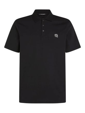 Karl Lagerfeld Ikon polo shirt - men - Organic Cotton - S - Black