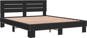 vidaXL Bed Frame without Mattress Black 150x200 cm King Size vidaXL