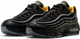 Nike Mens Air Max 95 Big Bubble Sneakers In Black/white/gold