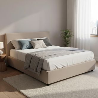Talamo Italia Talamo Italia - Cama Matrimonial Betty, Cama Contenedor Con Revestimiento De Tela, 100% Made In Italy, Apertura Frontal, Adecuado Para Colch&oacute;n Cm 160x