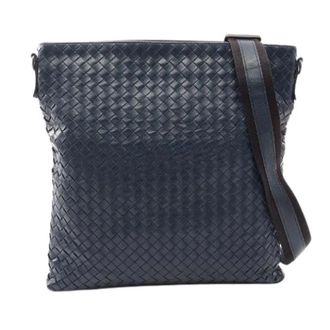 Bottega Veneta Pre-owned Intrecciato Leren Schoudertas - Dames - Pre-owned - Blauw - Maat: ONE Size Leer
