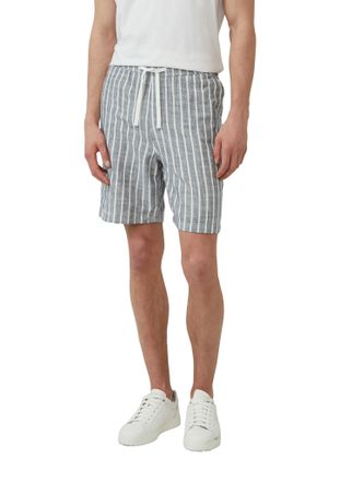 s.Oliver Relaxshorts S.OLIVER, Herren, Gr. XXL, N-Gr, blau, Web, Obermaterial: 100% Baumwolle, gestreift, normal kniefrei, Hosen Relaxshorts, Sommerhose mit Ko