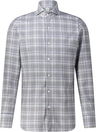 Finamore Casual overhemden - Heren - Overhemden - Grijs - Maat: XL Katoen