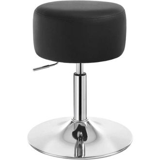 Woltu Taburete De Bar De Piel Sint&eacute;tica De Altura Regulable, Capacidad De Carga 100 Kg, Color Negro - Woltu