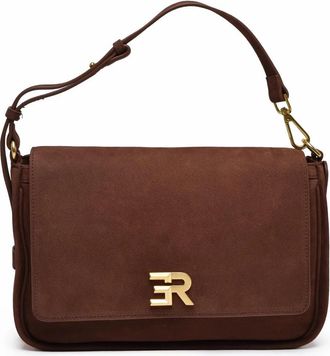 Ermanno Scervino Angelica Shoulder Bag In Rich Brown Bovine Leather