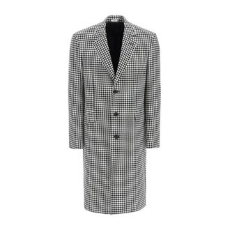 Alexander McQueen Single-Breasted Coats, male, Multicolor, L, Black Wool Jacket Aw23