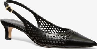 Michael Kors Amara Laser-Cut Leather Slingback Pump