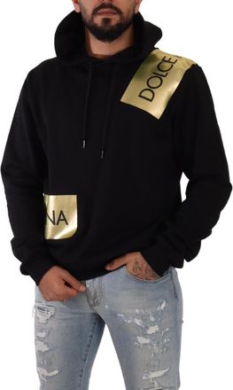 Dolce & Gabbana Black Gold Hooded Cotton Mens Pullover Mens Sweater (Pre-Owned)
