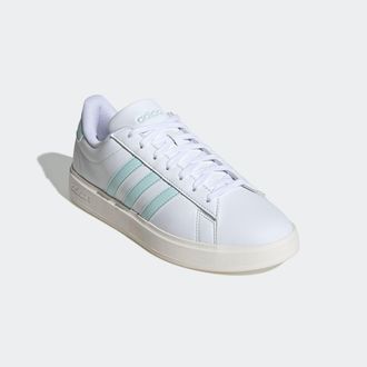 adidas Sneaker ADIDAS SPORTSWEAR GRAND COURT 2.0, Damen, Gr. 40,5, weiss (cloud wei&szlig;, halo mint, core wei&szlig;), Synthetik, Schuhe Sneaker, Design auf den Spuren