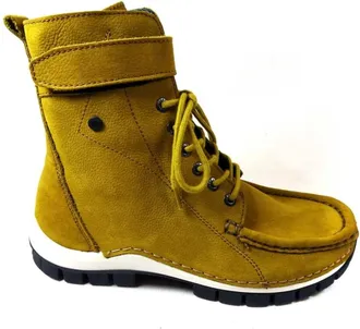 Wolky Schoenen, Dames, Geel, 38 EU, Wol, Halfhoge veterschoenen