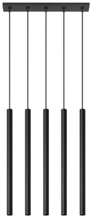 Sollux Lighting Design Pendellampe Pastelo 5-flammig (linear), Schwarz