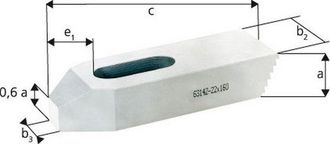 Format Brida De Fijaci&oacute;n Almenado, Ancho De Griya : 14 Mm, Largp Total C 100 Mm, Para Tornillos M12/m14, Altura A : 20 Mm, Ancho B2 : 40 Mm, Ancho De Fresa B