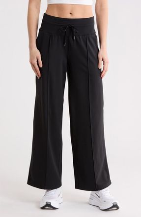 90 Degree by Reflex Interlock High Waist Pintuck Wide Leg Pants in Black at Nordstrom Rack, Size X-Large