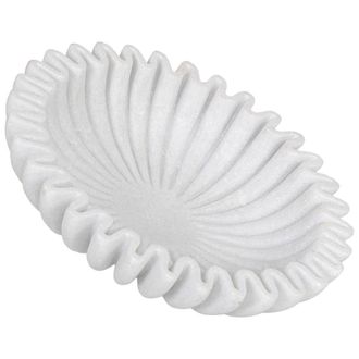 Wanderlust Deco Bowl De Marmol Blanco Acabado Artesanal 30x30x8h Cm