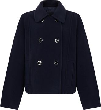 Pinko Dubbele-breasted Jas - Dames - Zomerjassen - Blauw - XS - Wol - Jassen