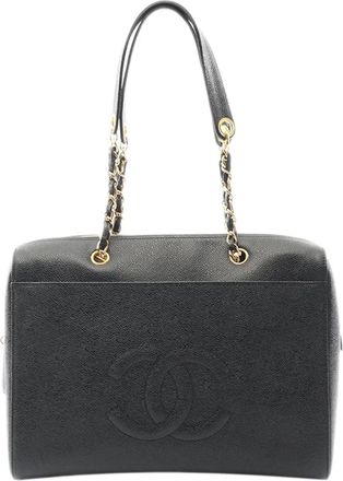Chanel 1997-1999 CC Caviar Chain Zip Tote shoulder bag - Nero