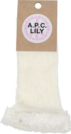 A.P.C. Damess Lily Sokken En Kousen Polyamide Wit/Cr&egrave;me