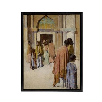 Artery8 Frank Edwin Scott Women Near the Stairs No 1 Framed Canvas Art Print | Size: W24 x H32