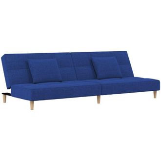 vidaXL Vidaxl - Sof&aacute; Cama De 2 Plazas Con Dos Almohadas Tela Azul