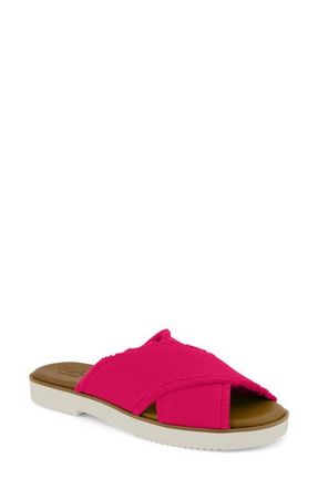 Toms Mae Crisscross Slide Sandal in Bright Pink at Nordstrom, Size 7.5