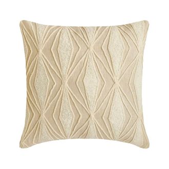 OEM Funda De Almohada Beige, 30 Cm X 30 Cm (12 Pulgadas X 12 Pulgadas), Bordado De Lino, Estampado Geom&eacute;trico, Estilo Moderno - Everly Neutral
