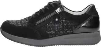 Waldl&auml;ufer H-Agnes Veter Schoenen - Dames - Sneakers - Zwart - 40 EU - Leer - Schoenen