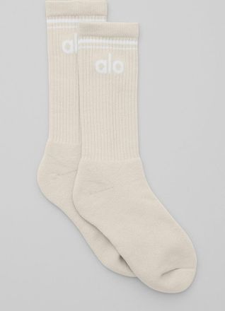 Alo | Throwback Socks in Bone/White Beige, Size: Medium