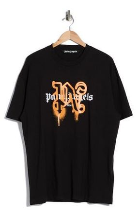 Palm Angels Logo Graphic Cotton T-Shirt in Black at Nordstrom Rack, Size Xxx-Large