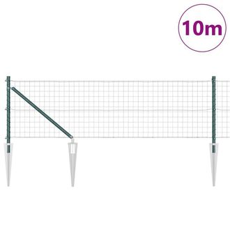 Berkfield Home Green Euro Fence with 7 Spike Posts 0.6x10 m Galvanised Steel Green
