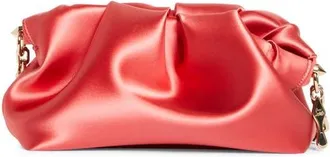 Christian Louboutin Small Eva Neoprene Satin Clutch in 9136 Grapefruit at Nordstrom